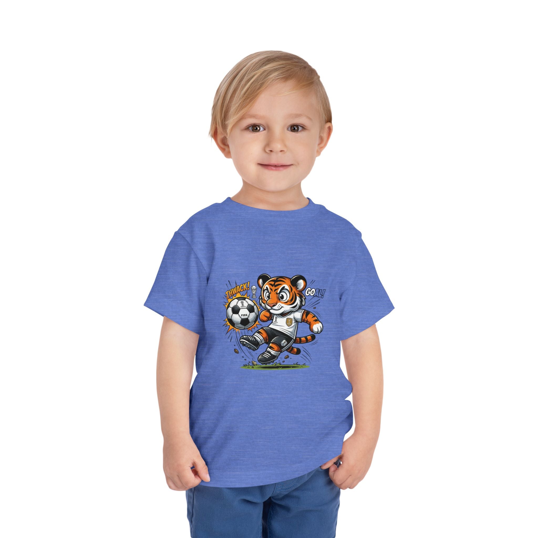 Toddler Soccer Tiger Tee — Cute Kicking Tiger Football Shirt for Kids