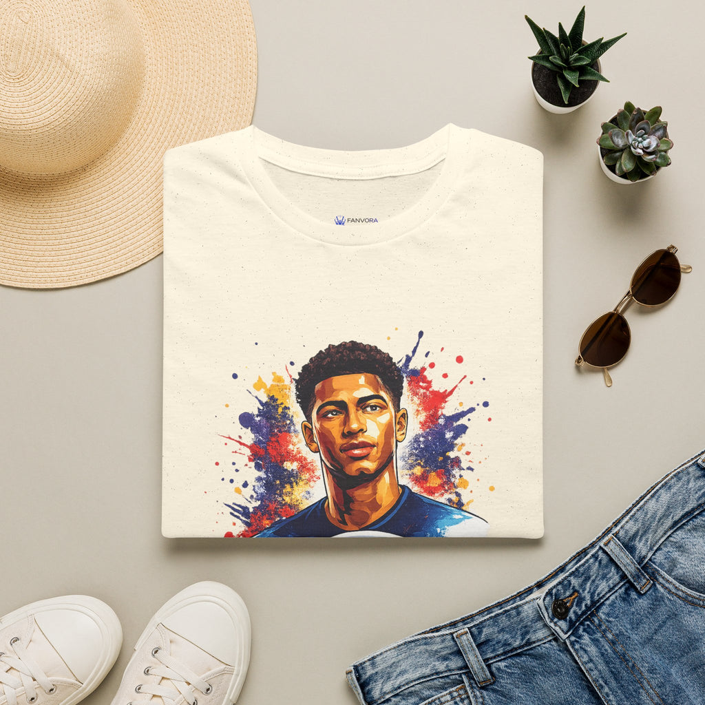 Portrait T-Shirt — Color Splash Football Player Graphic ("England legend")