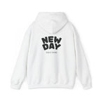 New Day Hoodie — "I'm Happy" Minimal Positive Graphic Sweatshirt.