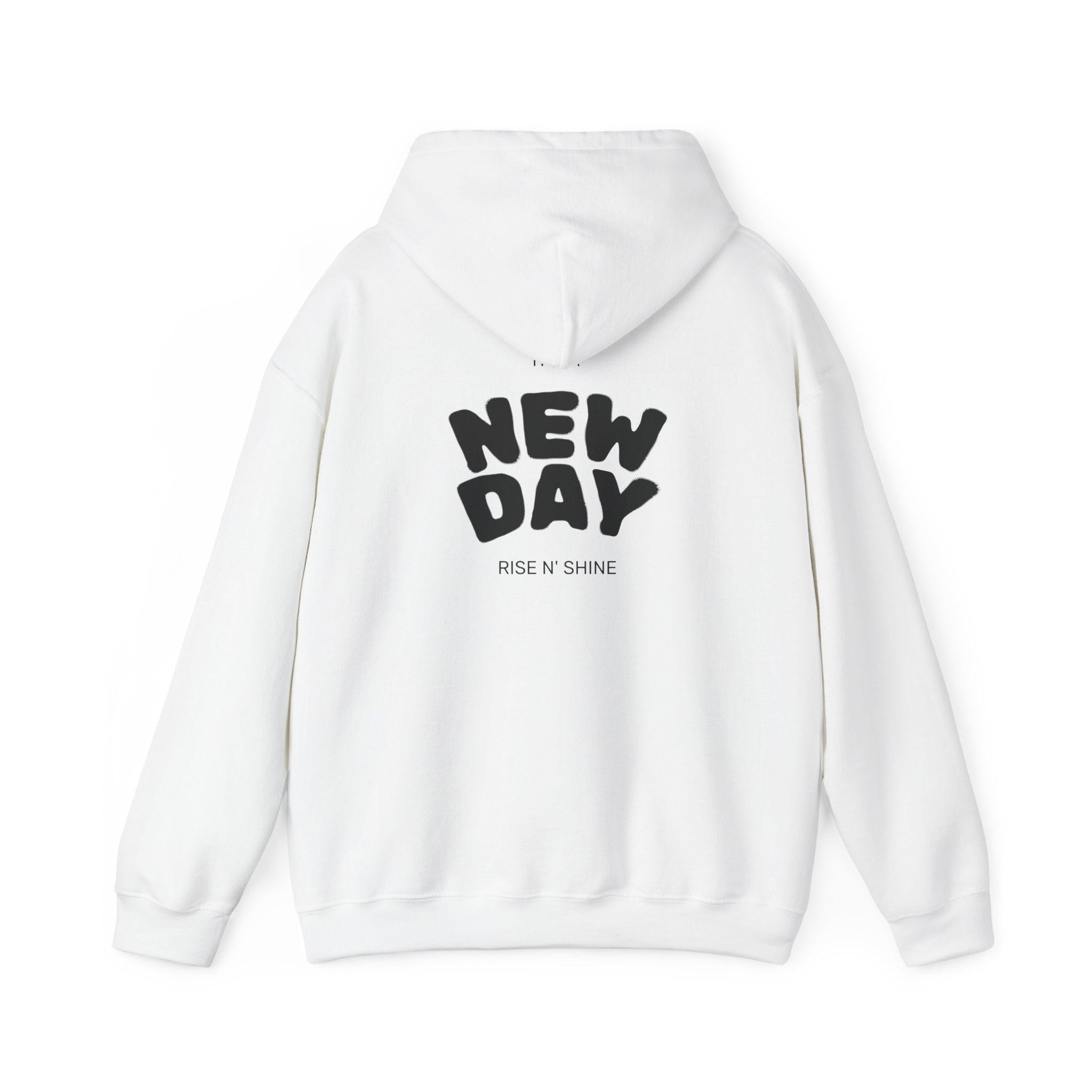 New Day Hoodie — "I'm Happy" Minimal Positive Graphic Sweatshirt.