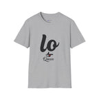 T-Shirt — 'Lo Queen' Playful Script Tee for Cat Lovers