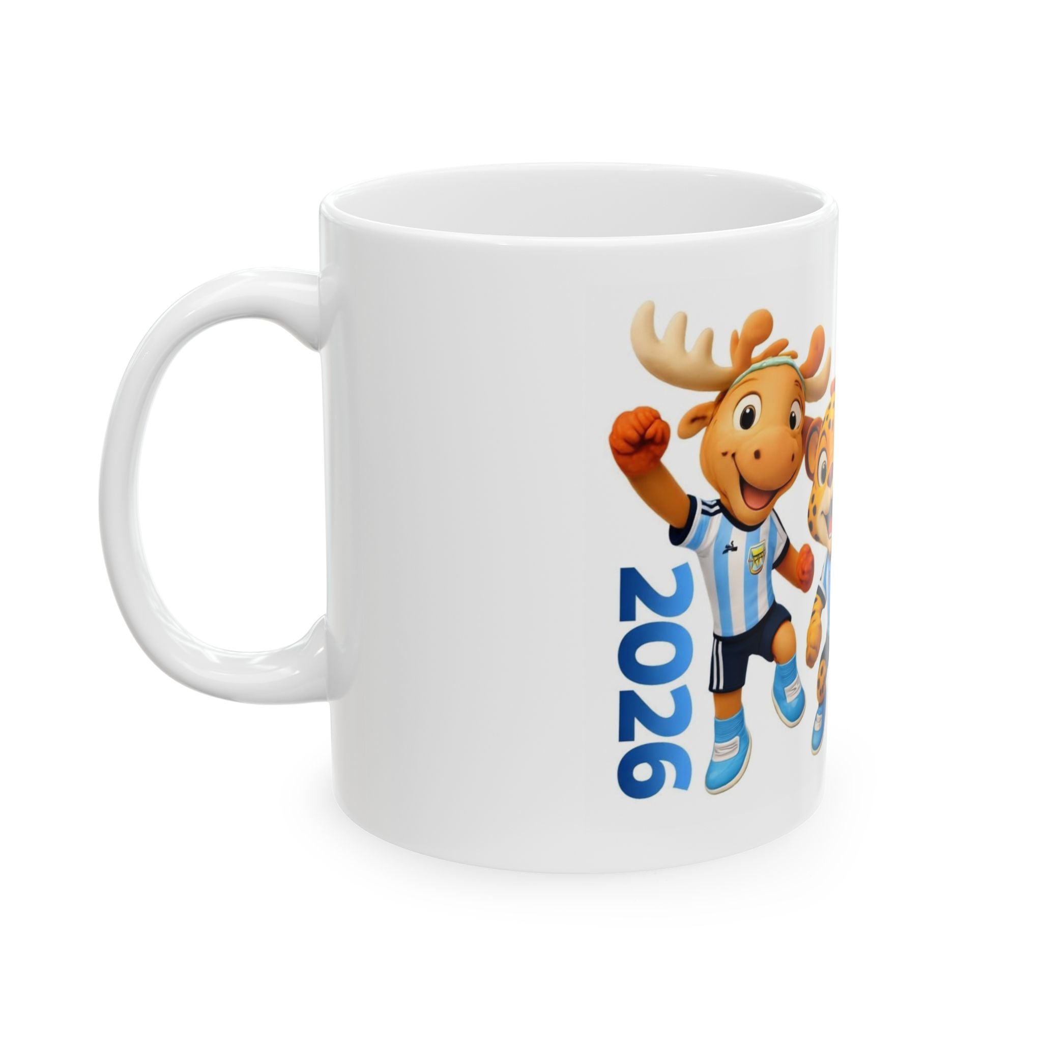 Soccer Mascot Ceramic Mug — Cute Animal Team Coffee Cup (11oz & 15oz)