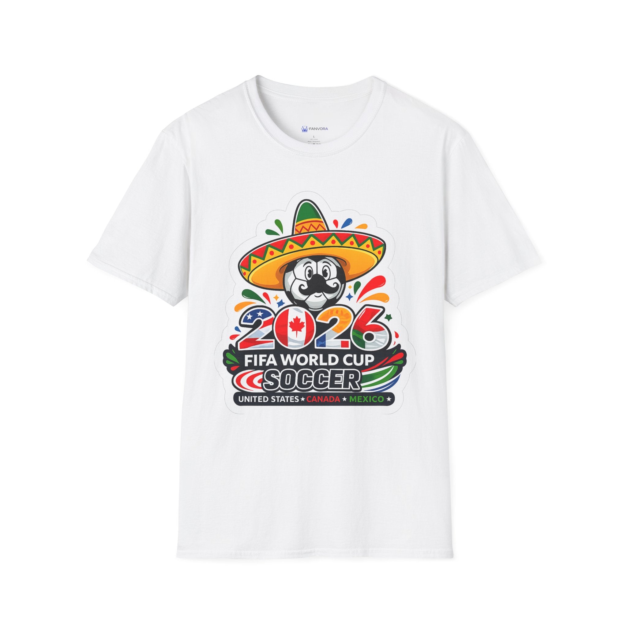 Soccer 2026 Soccer T-Shirt — Colorful Sombrero Mascot Design