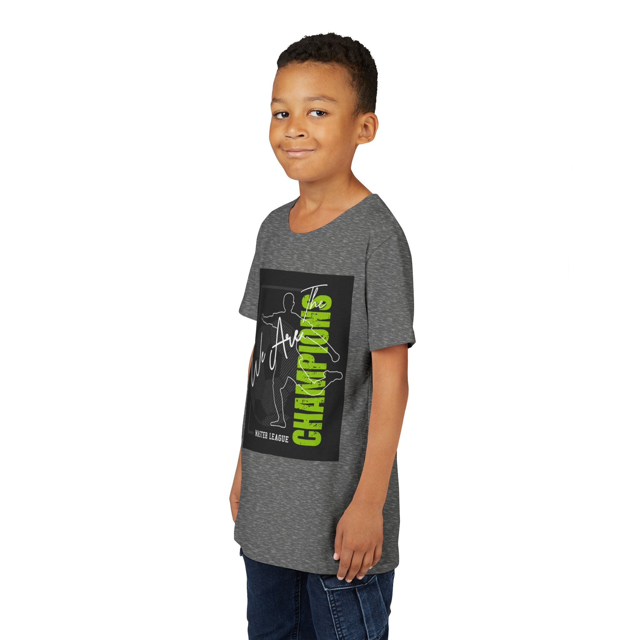 Youth Tee — "We Are Champions" Soccer Champion Graphic Shirt