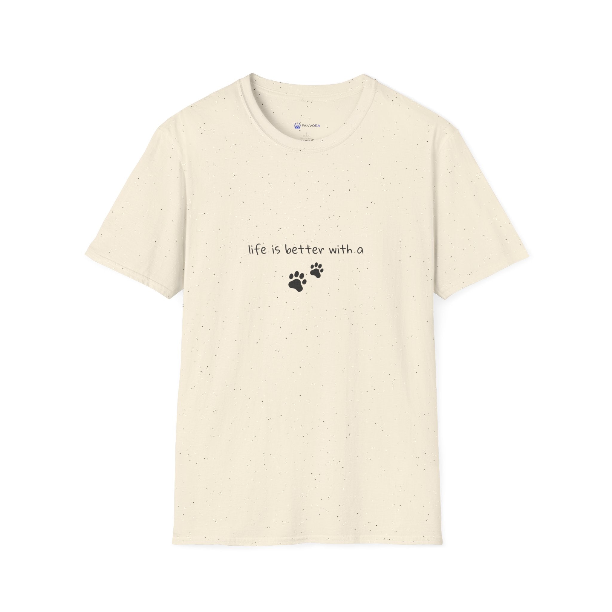 Pet Lover T‑Shirt — "Life Is Better With a" Paw Print Tee