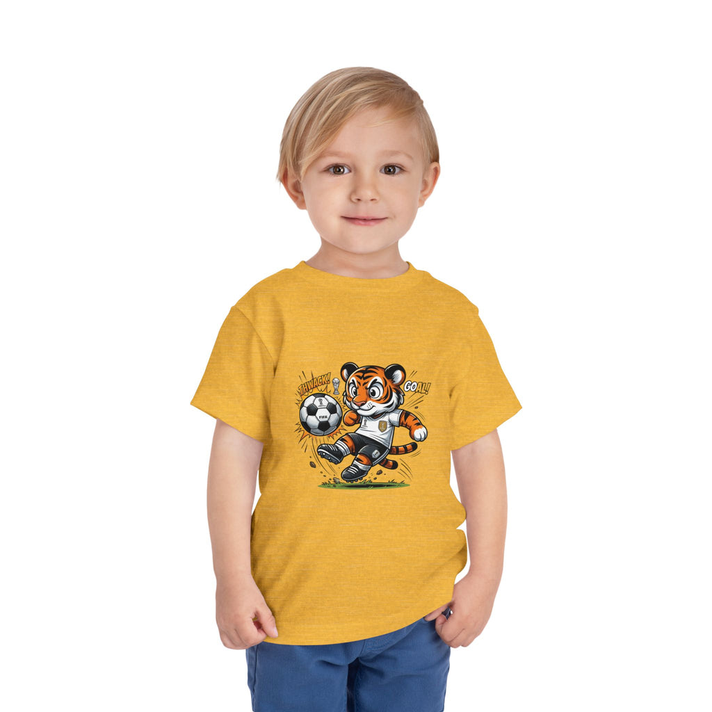 Toddler Soccer Tiger Tee — Cute Kicking Tiger Football Shirt for Kids