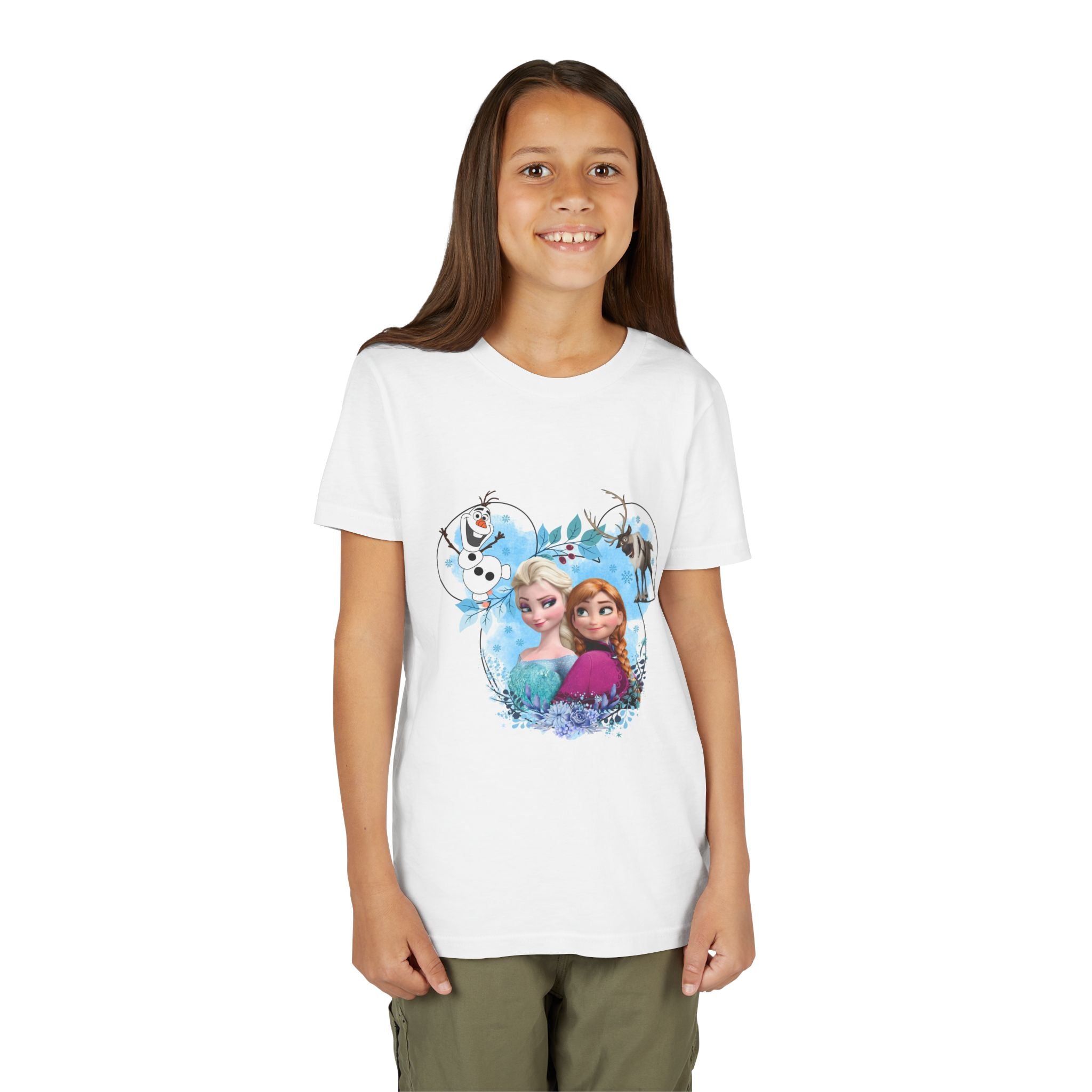 Girls' Frozen Princesses Youth Tee – Elsa & Anna Winter Friends Shirt