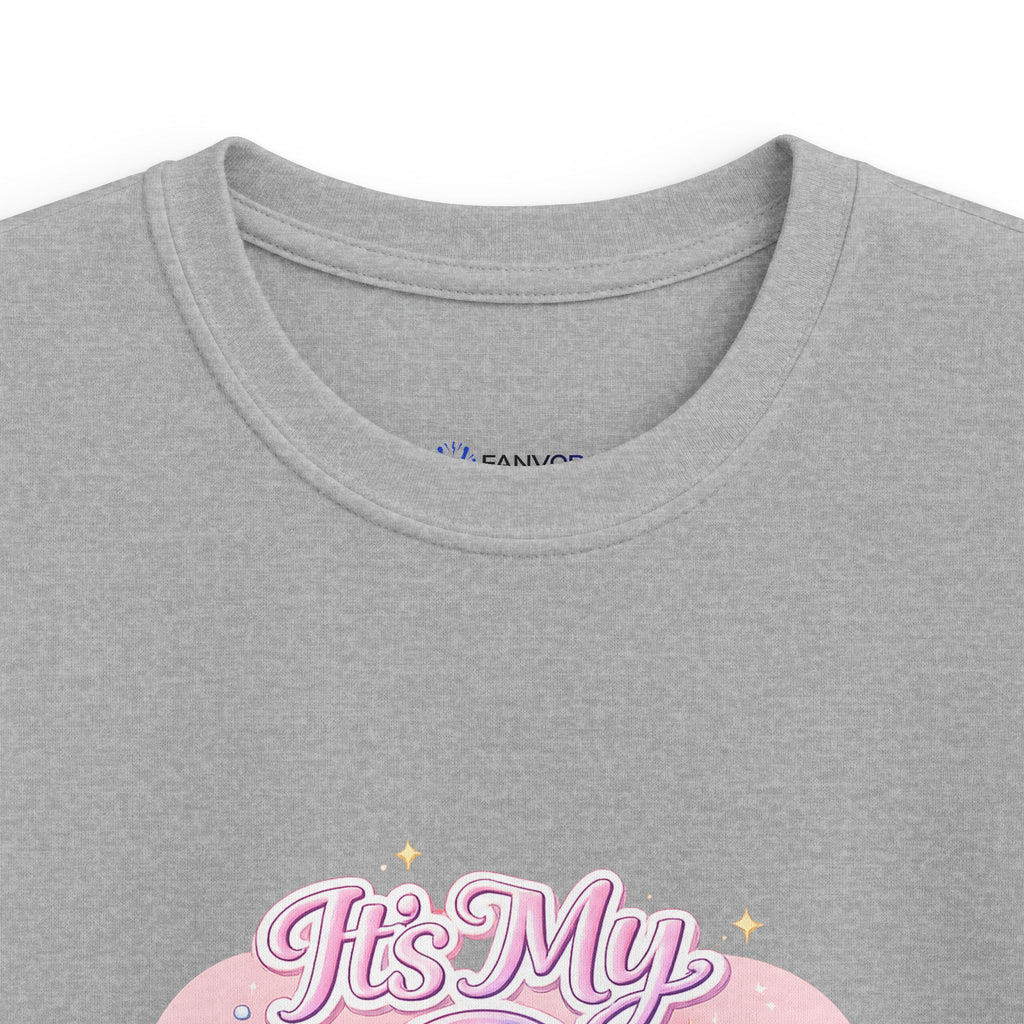 Kids 9th Birthday T‑Shirt - 'It's My 9th Birthday' Pink Heart Graphic Tee