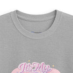 Kids 9th Birthday T‑Shirt - 'It's My 9th Birthday' Pink Heart Graphic Tee