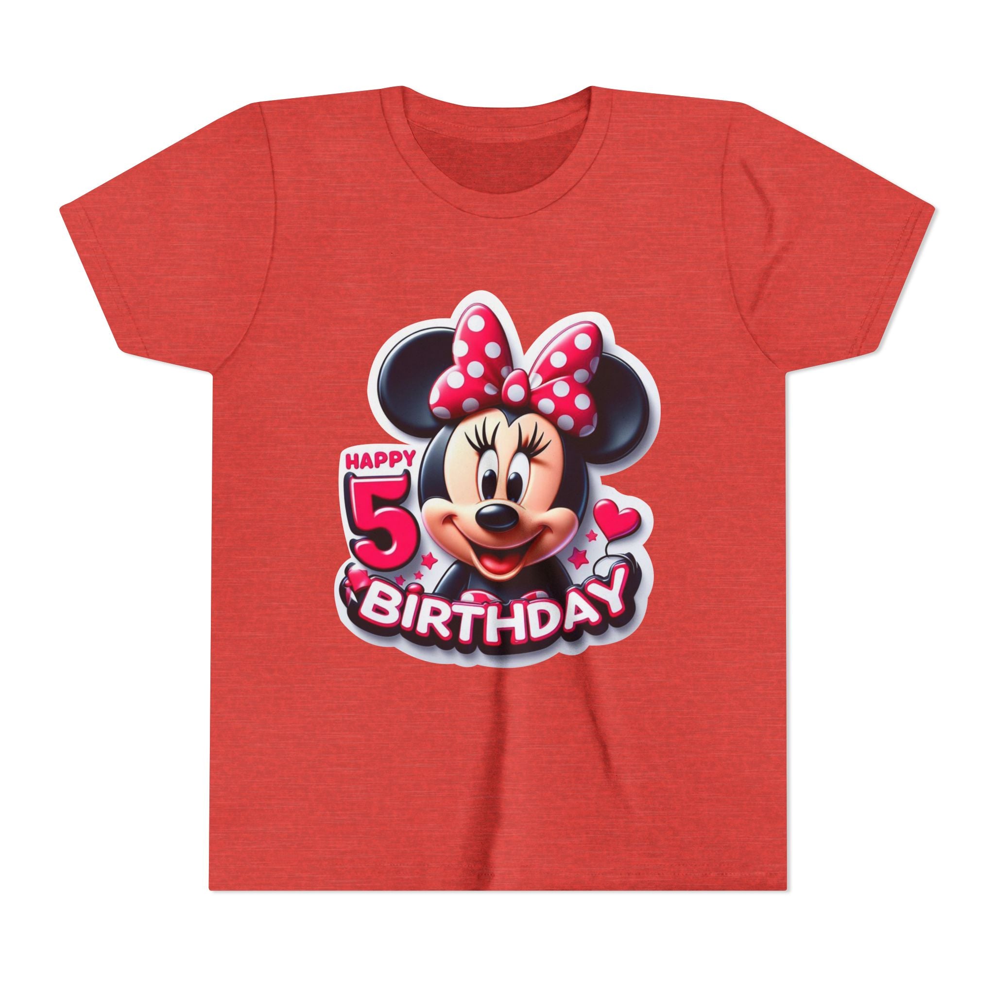 Minnie Mouse Happy 5th Birthday Youth Tee