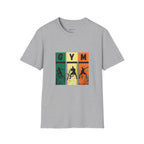Gym Retro Blocks T‑Shirt — Vintage Fitness Silhouette Tee