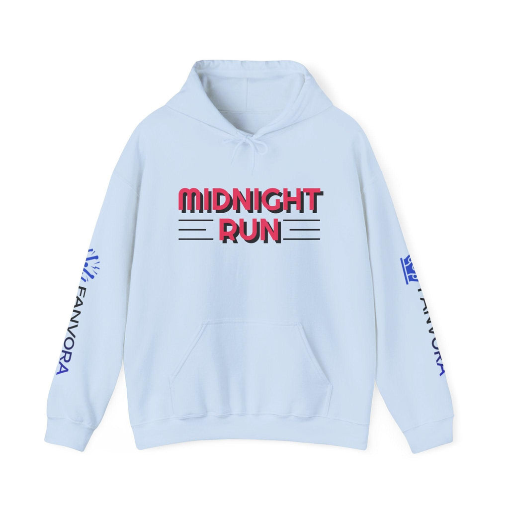 Unisex Midnight Run Hoodie — Retro Palm Beach Graphic Hooded Sweatshirt.