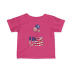 Infant Tee - USA Flag Balloons Graphic (Patriotic 4th of July Baby Shirt).