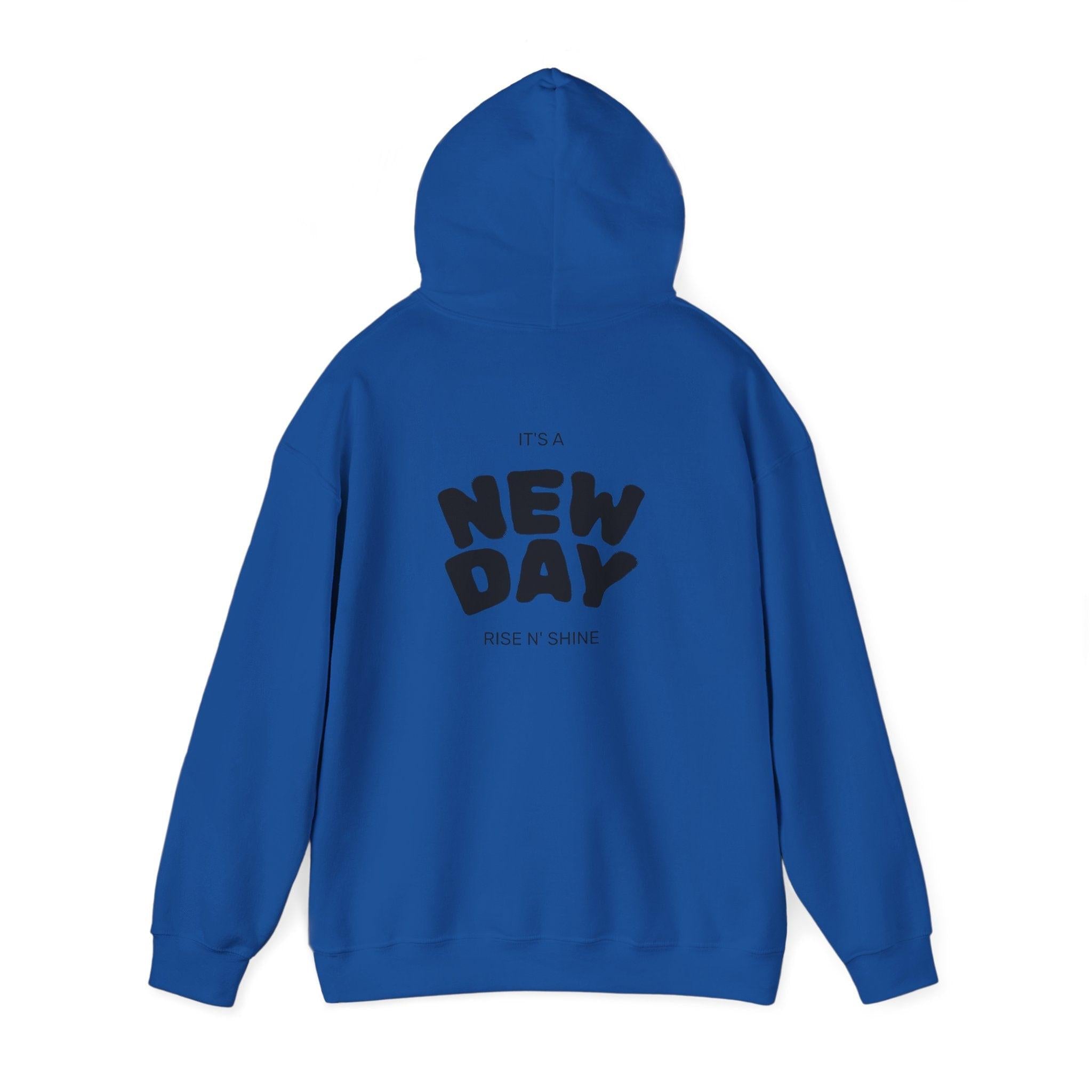 New Day Hoodie — "I'm Happy" Minimal Positive Graphic Sweatshirt.