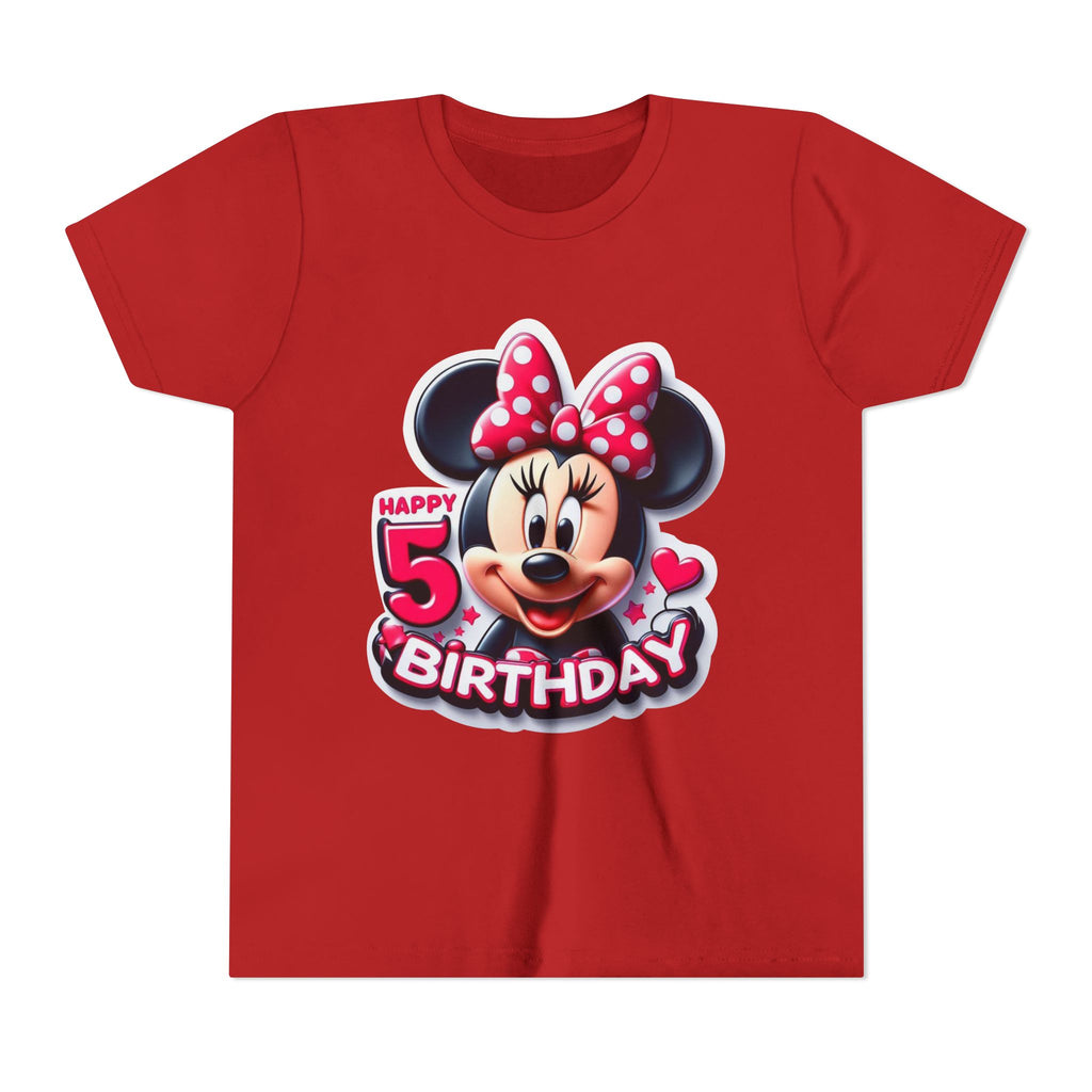 Minnie Mouse Happy 5th Birthday Youth Tee