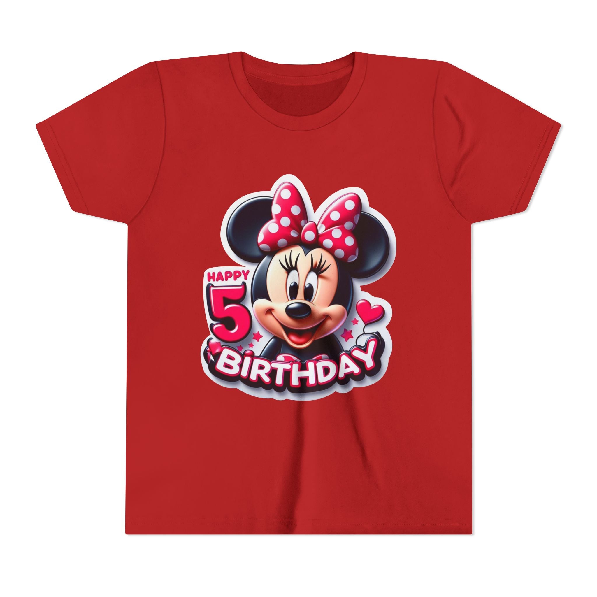 Minnie Mouse Happy 5th Birthday Youth Tee