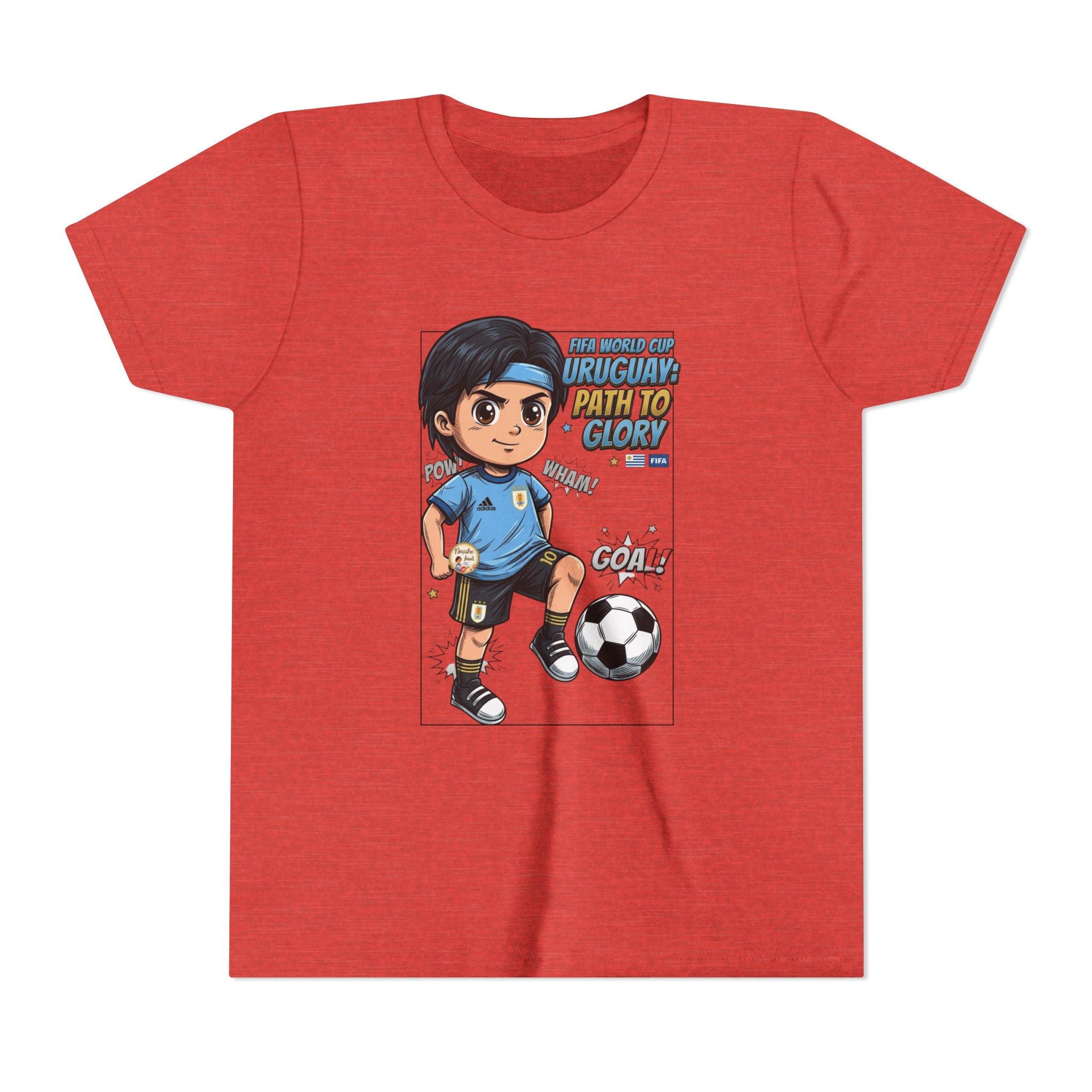 Youth Soccer Tee – Cute Cartoon Player "Ready to Score" Kids Jersey