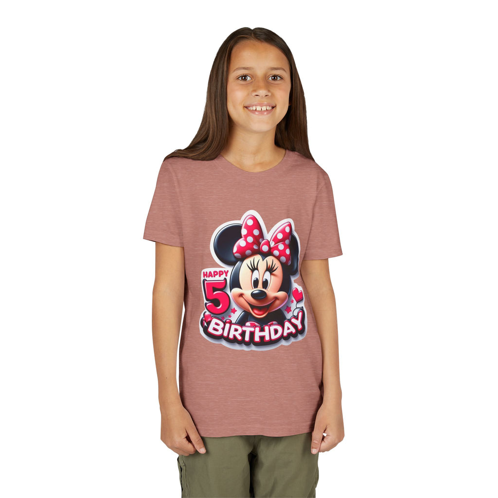 Minnie Mouse Happy 5th Birthday Youth Tee