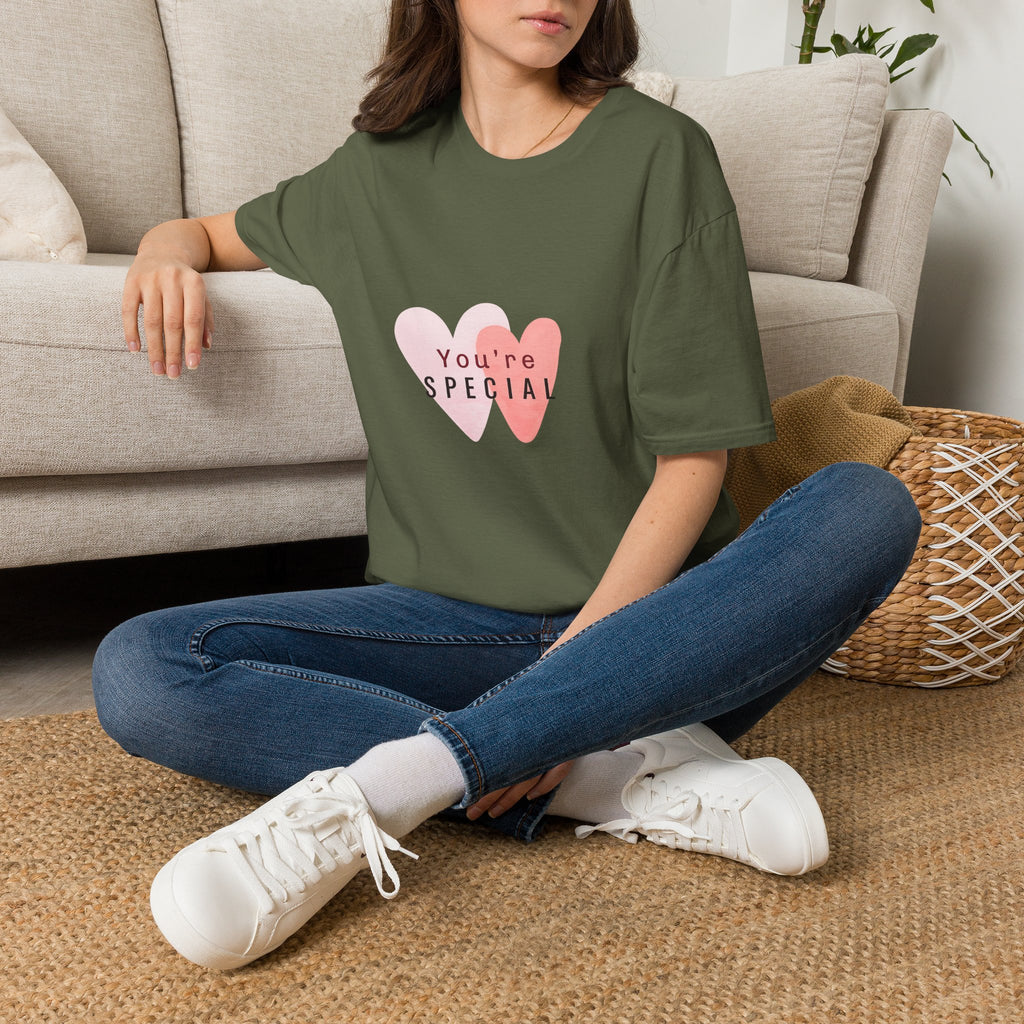 T-Shirt — "You're Special" Pink Heart Graphic Tee — Gift for Friends & Loved Ones