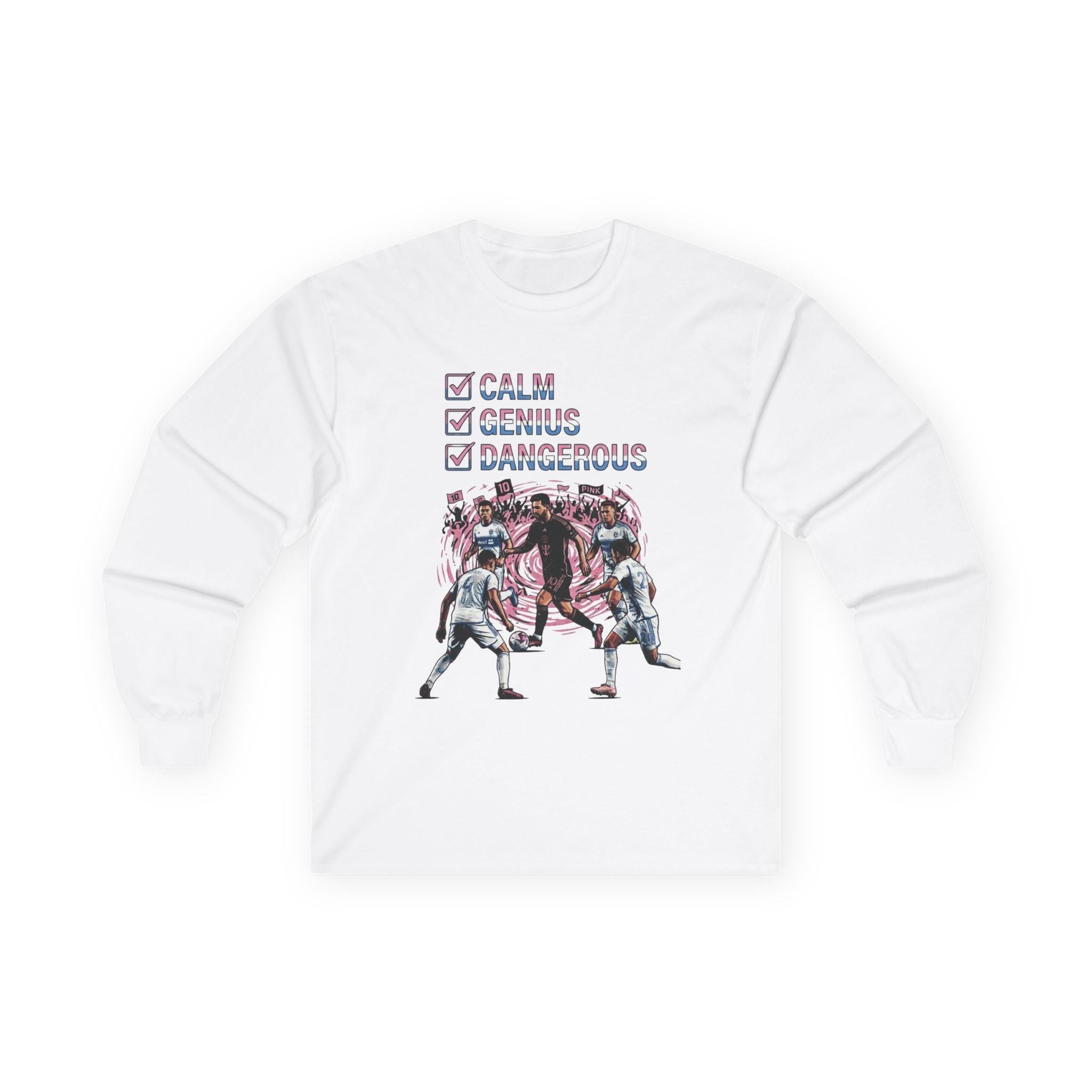 Long Sleeve Football Shirt – World Cup 2026 Fan Tee "Calm Dangerous Genius".