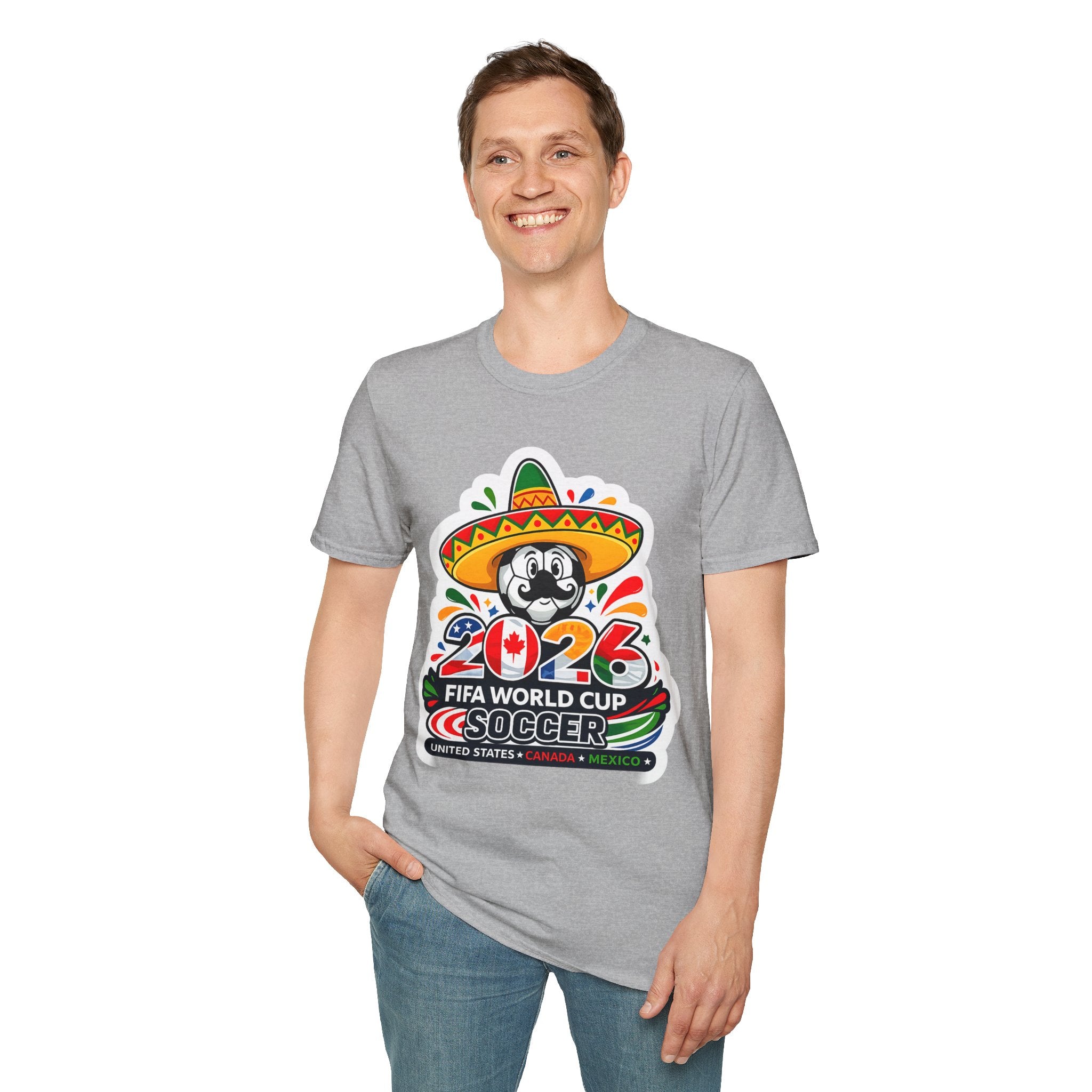 Soccer 2026 Soccer T-Shirt — Colorful Sombrero Mascot Design