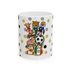 World Cup 2026 Soccer Mug with Mascot Trio — USA/Mexico/Canada Football Gift (11oz/15oz).