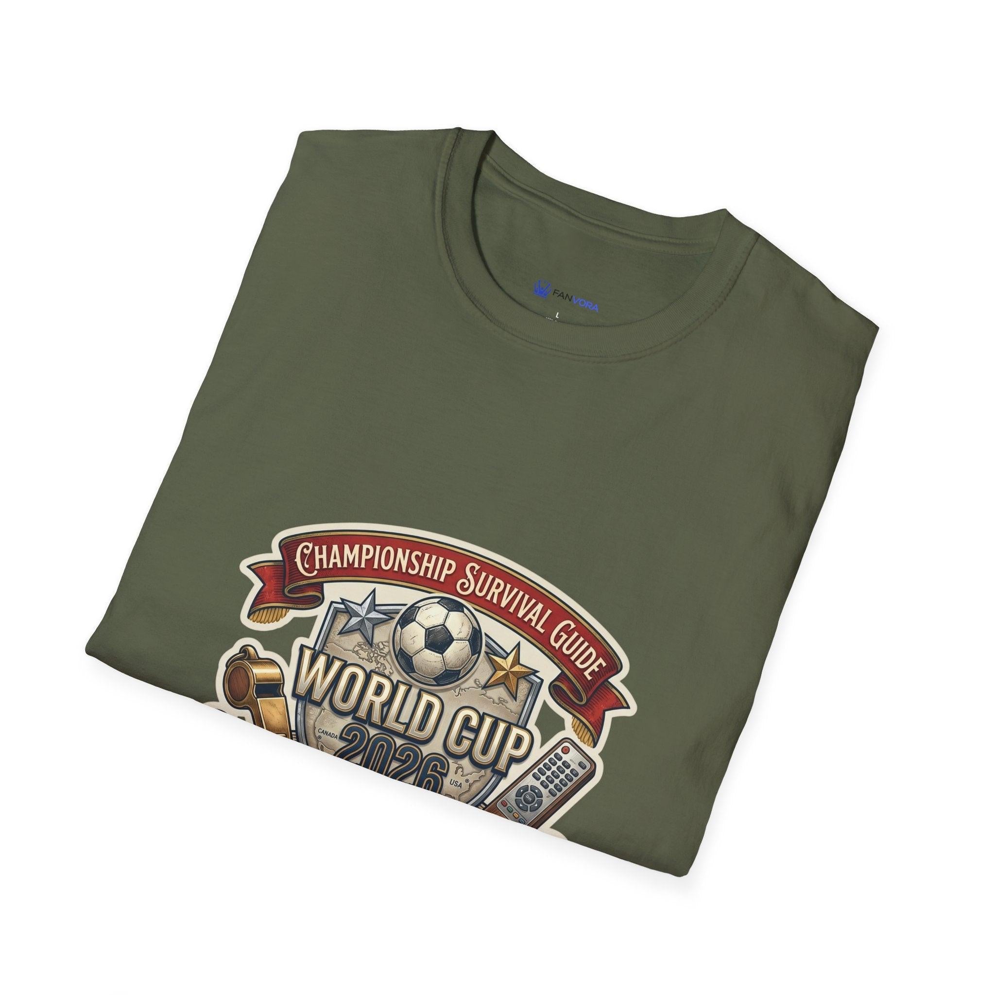 Unisex - World Cup Survival Guide T-Shirt — "The Essential Kit" Soccer Fan Tee.
