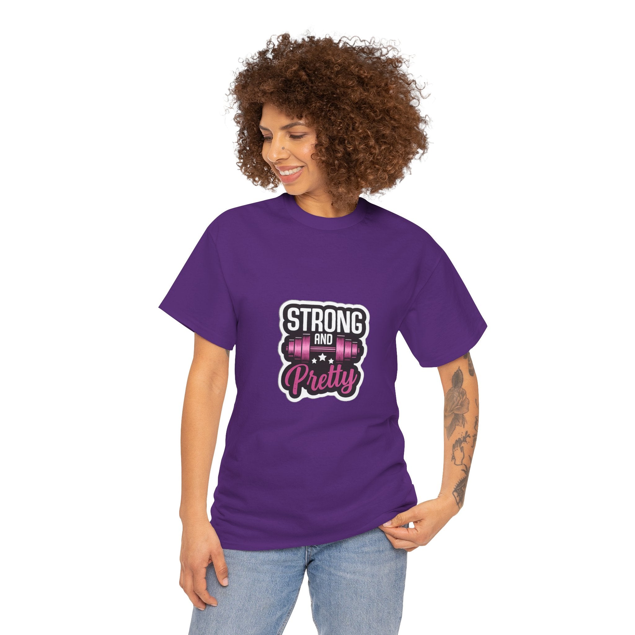 Strong and Pretty Tee — 'Strong and Pretty' Fitness Graphic T-Shirt