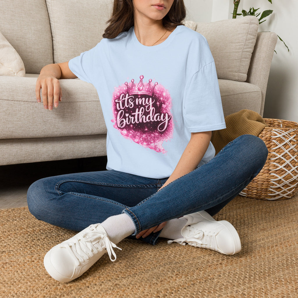 Birthday T-Shirt — “It's My Birthday” Pink Crown Celebration Tee
