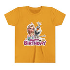 Kids' Birthday Tee - Cute Princess and Snowman "Happy Birthday" Graphic