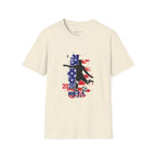 USA Soccer Player Silhouette T-Shirt — American Flag Soccer 2026 Fan Tee