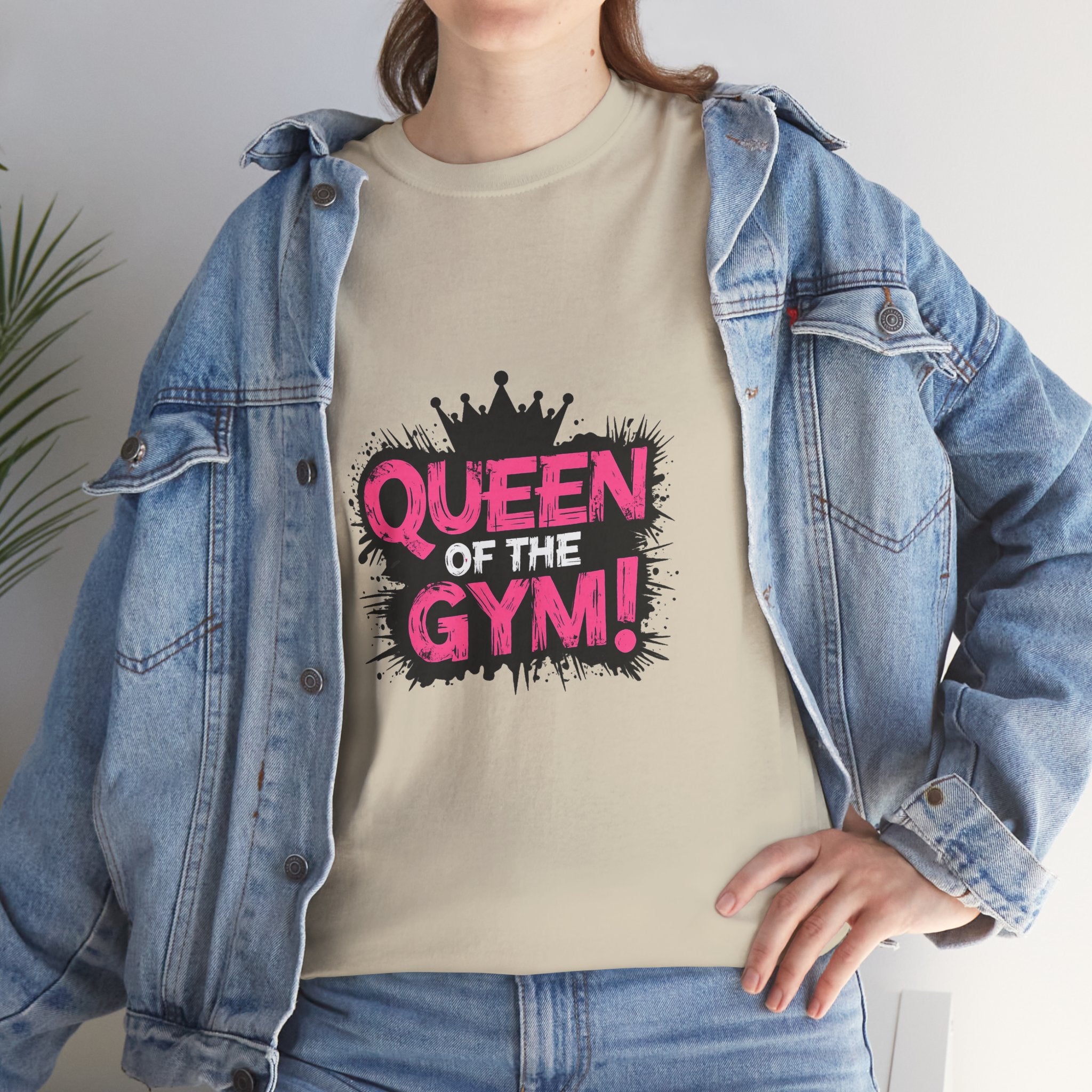Queen of the Gym T-Shirt — Pink Crown Fitness Tee