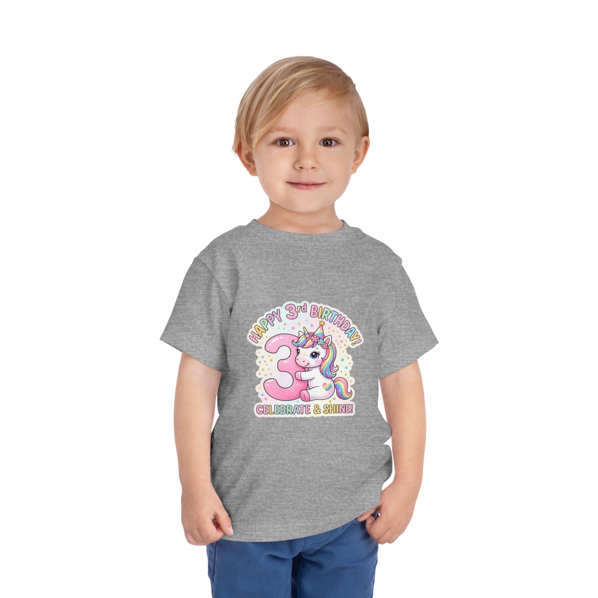 Toddler Unicorn 3rd Birthday Tee — "Happy 3rd Birthday!" Celebrate & Sparkle
