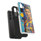 Portugal  legend Pop Art Tough Phone Case — Colorful Soccer Legend Protective Cover.