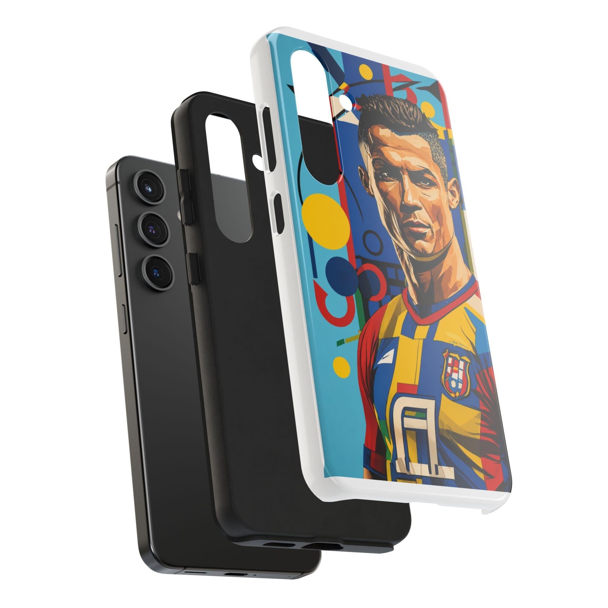 Portugal  legend Pop Art Tough Phone Case — Colorful Soccer Legend Protective Cover.
