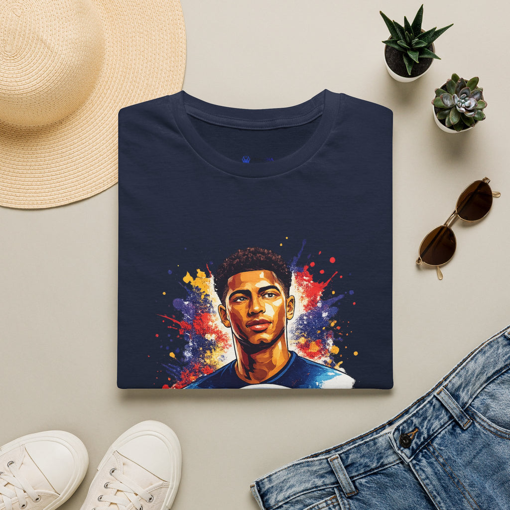 Portrait T-Shirt — Color Splash Football Player Graphic ("England legend")
