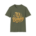 Birthday T-Shirt — "It's My Birthday" Gold Glitter Script Party Tee