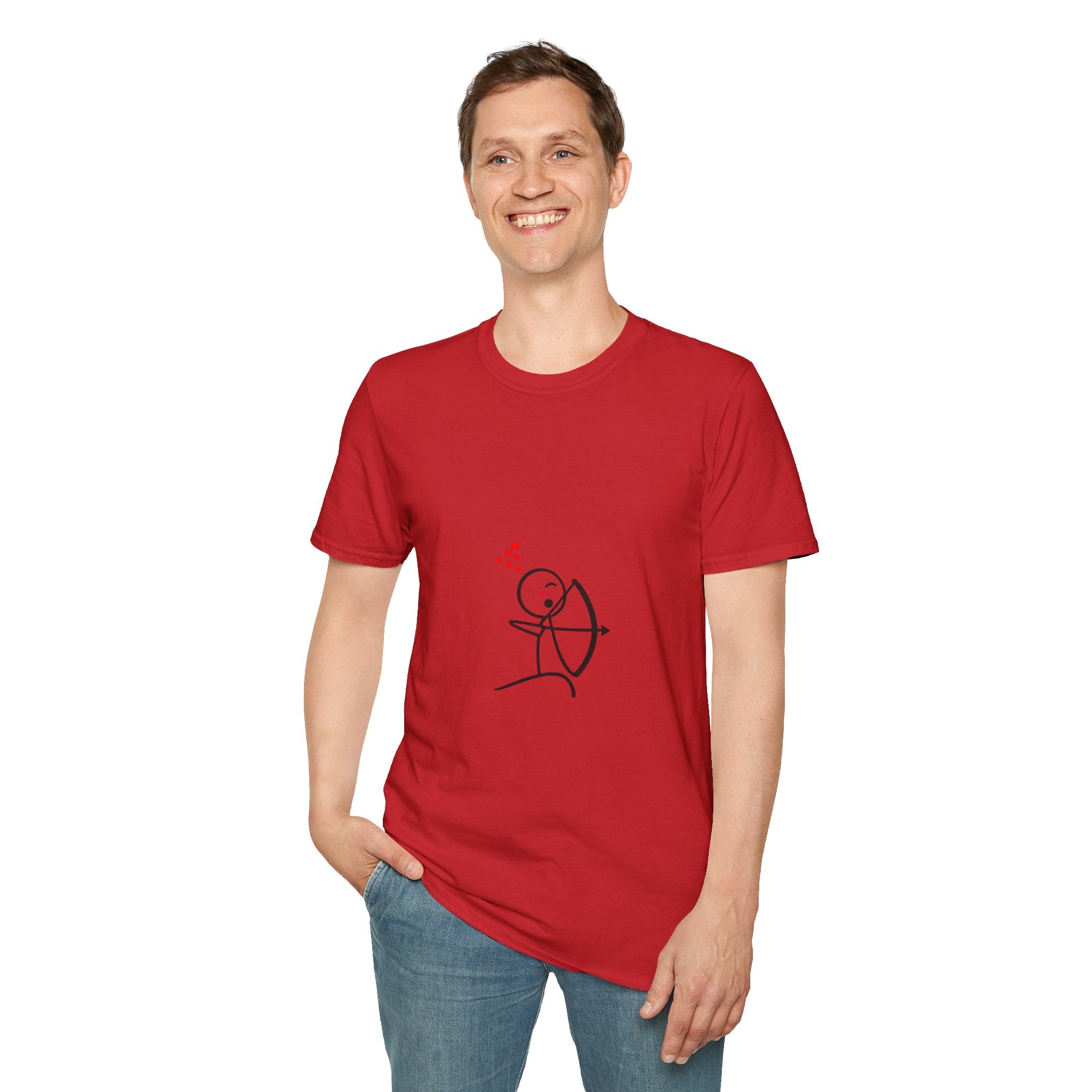 Archer Stick Figure T-Shirt — Cute Cupid Arrow Valentine Tee