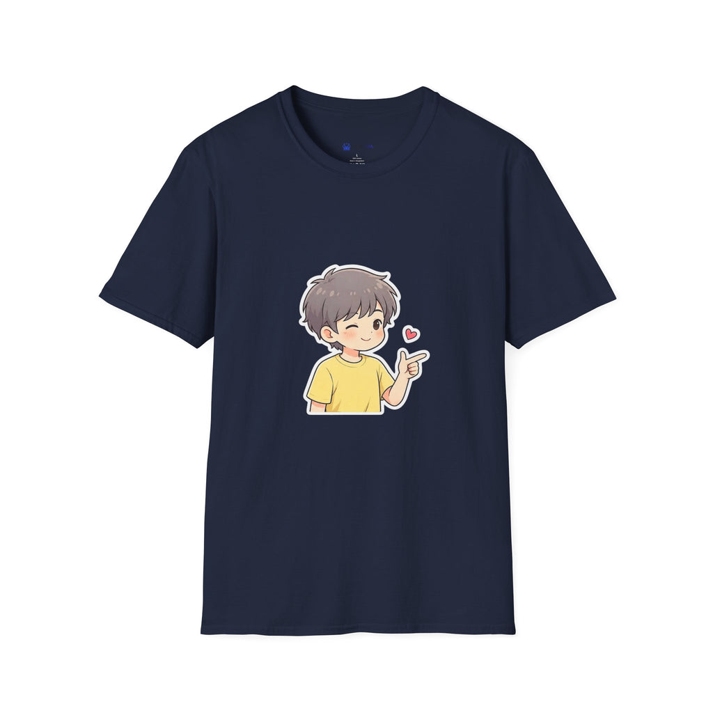 Cute Boy Cartoon Heart T-Shirt – Kawaii Cute Kid Character Tee