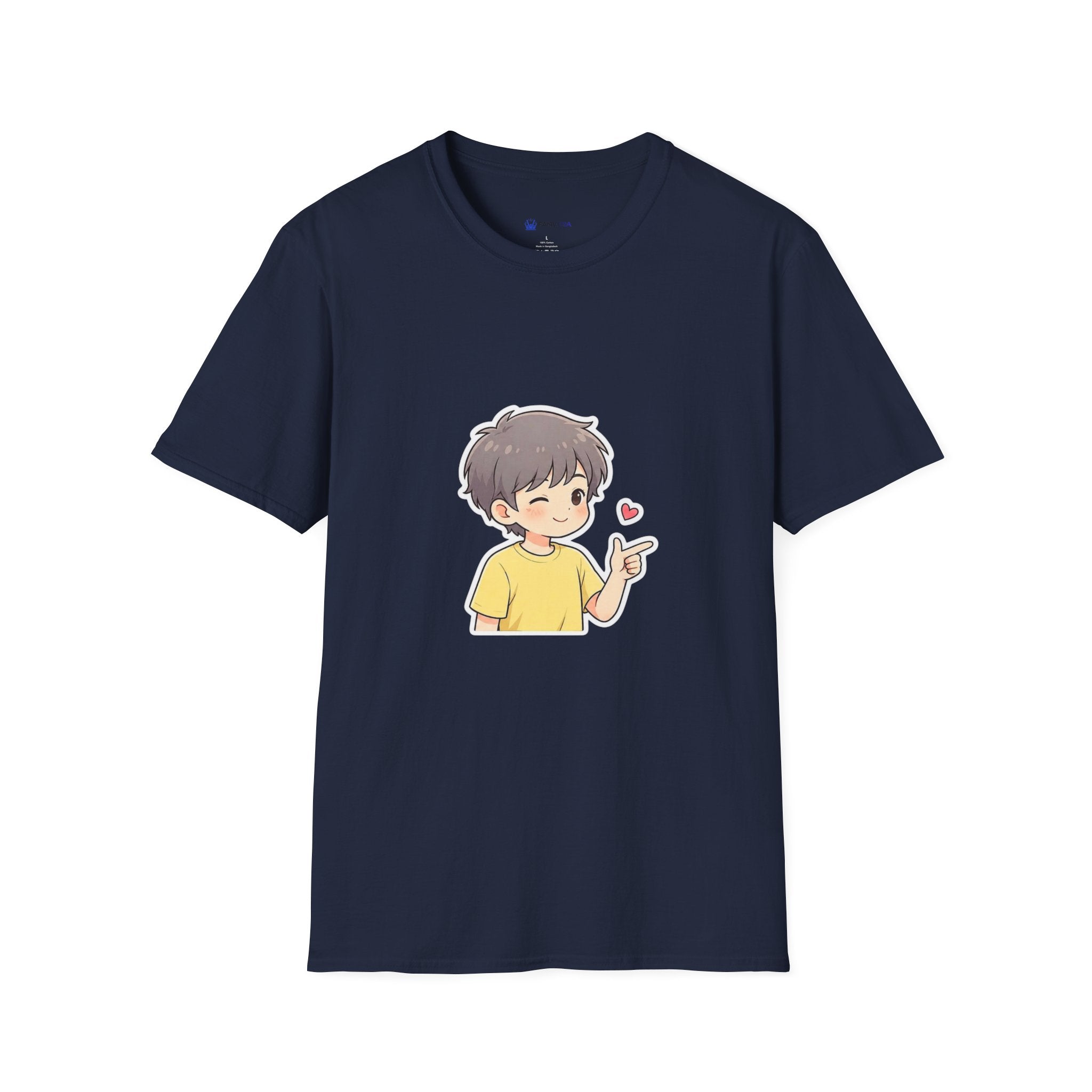 Cute Boy Cartoon Heart T-Shirt – Kawaii Cute Kid Character Tee