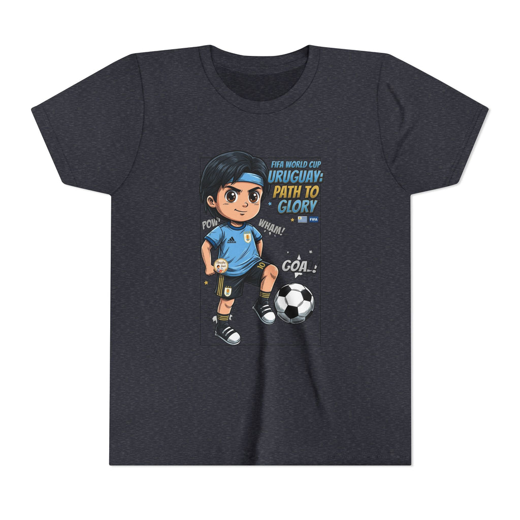 Youth Soccer Tee – Cute Cartoon Player "Ready to Score" Kids Jersey