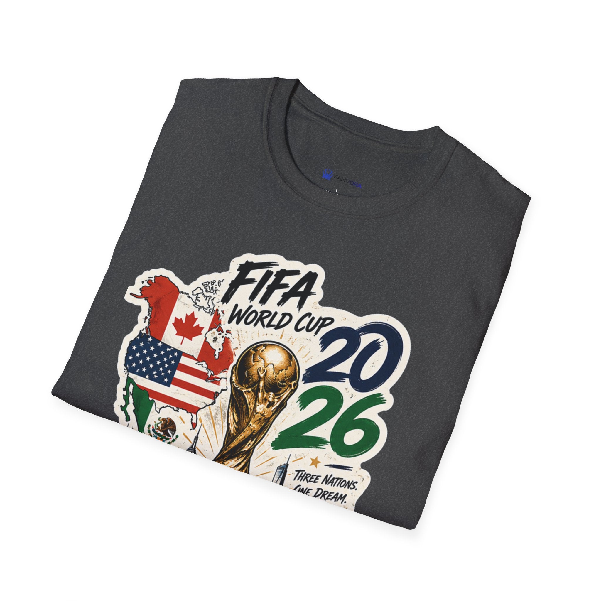 World Cup 2026 T-Shirt – USA/Canada/Mexico Official Trophy Design