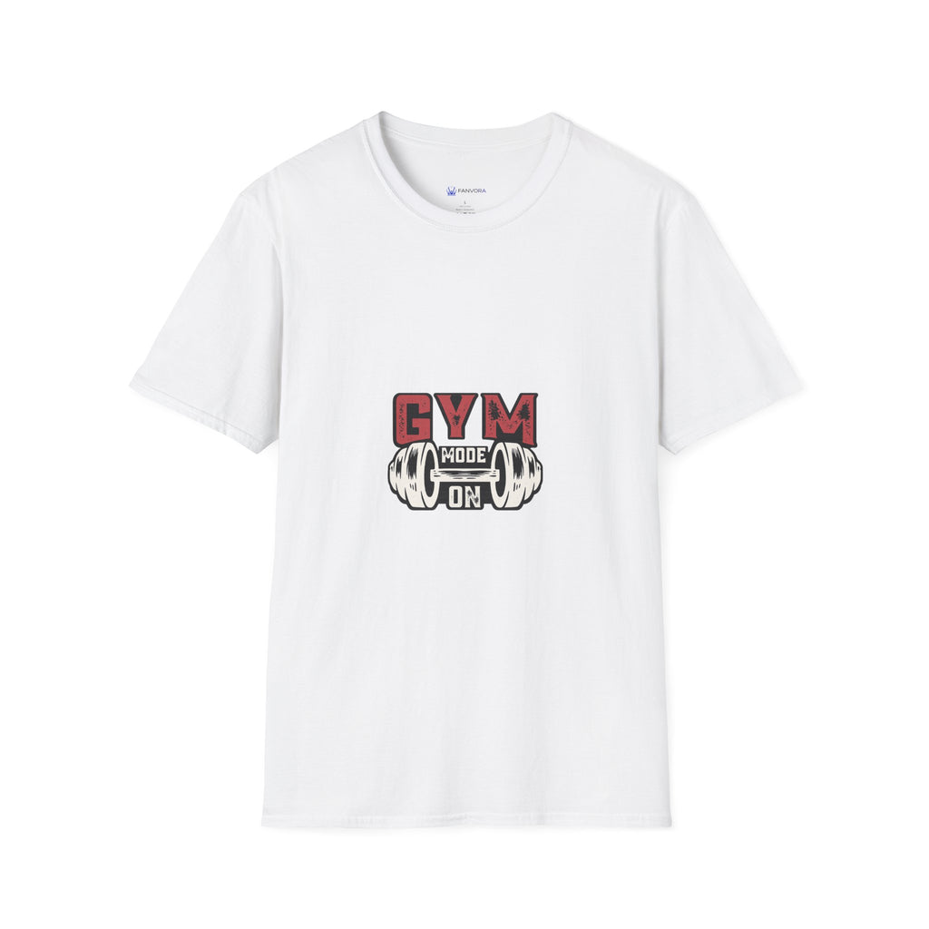 Gym Mode T-Shirt — Fitness Workout Tee with Dumbbell Graphic
