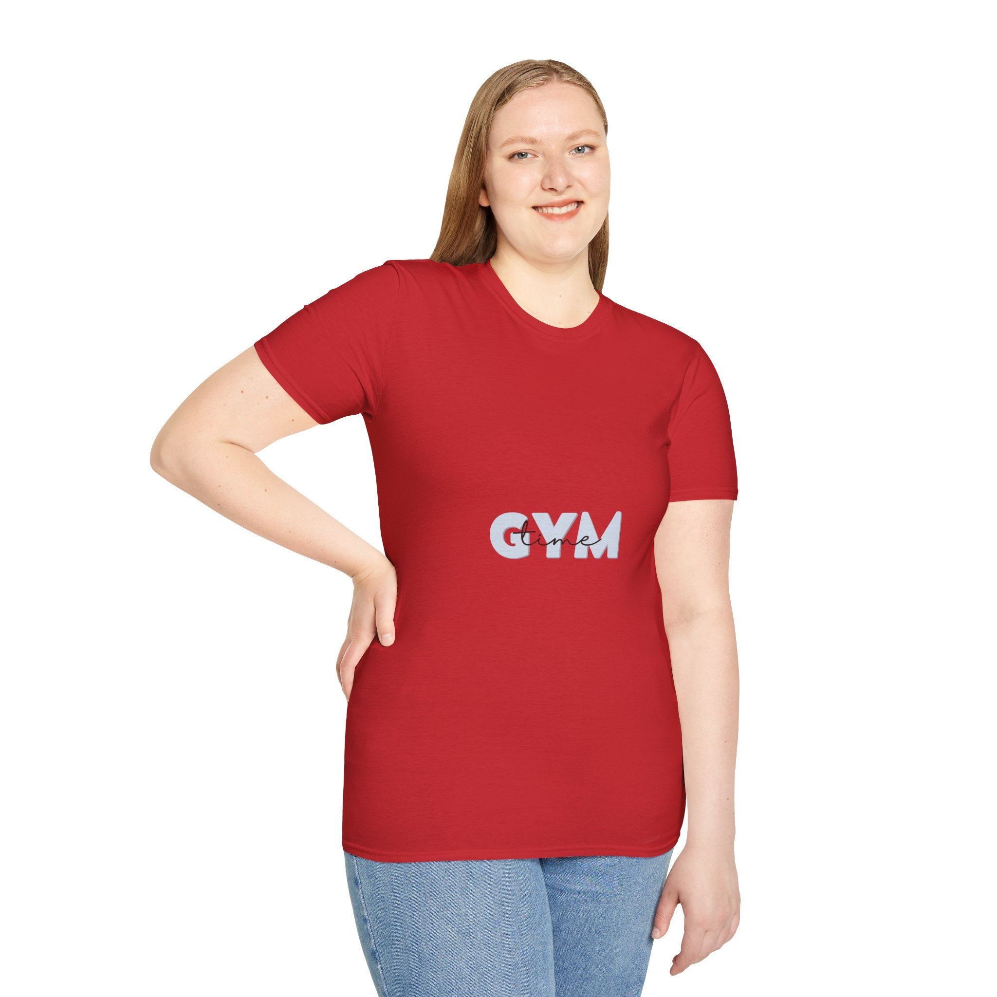 Gym Vibes T‑Shirt — Minimal Light Blue 'GYM' Graphic Tee