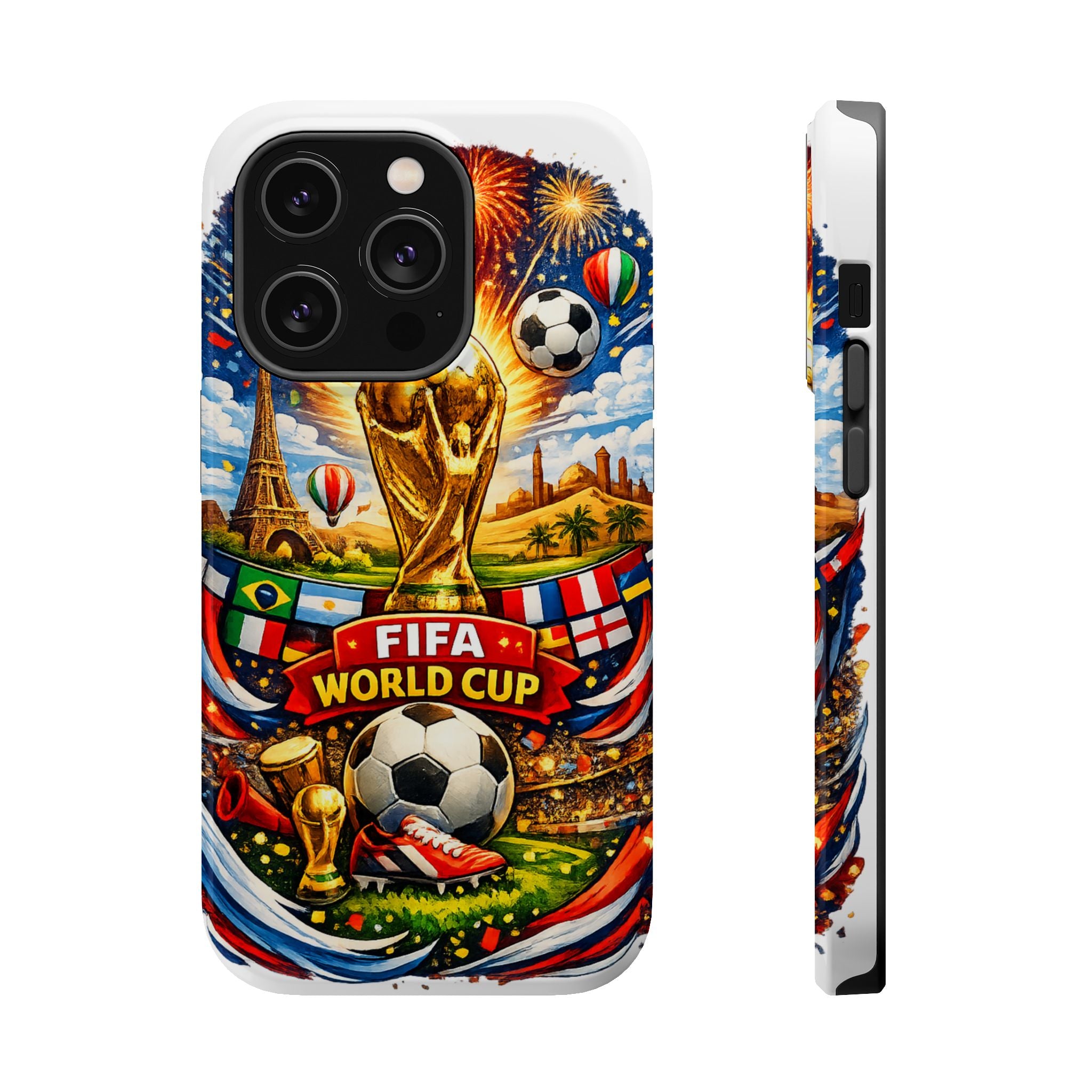 Soccer Magnetic Impact-Resistant Phone Case — FIFA Trophy Design
