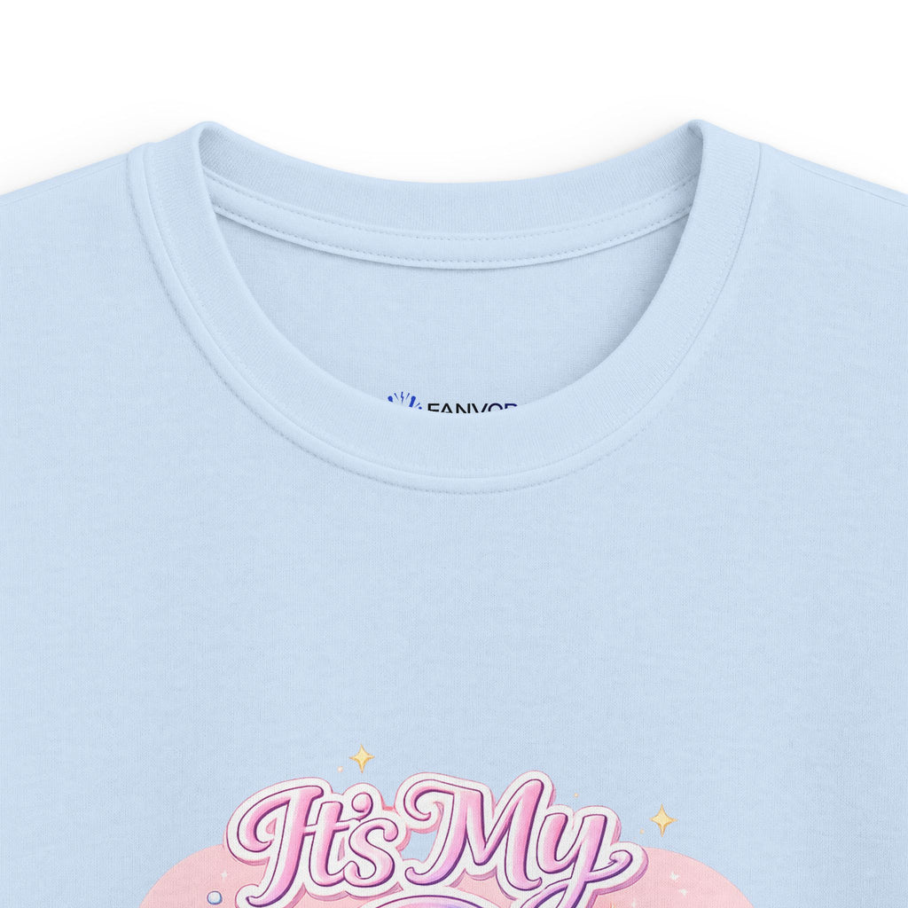 Kids 9th Birthday T‑Shirt - 'It's My 9th Birthday' Pink Heart Graphic Tee