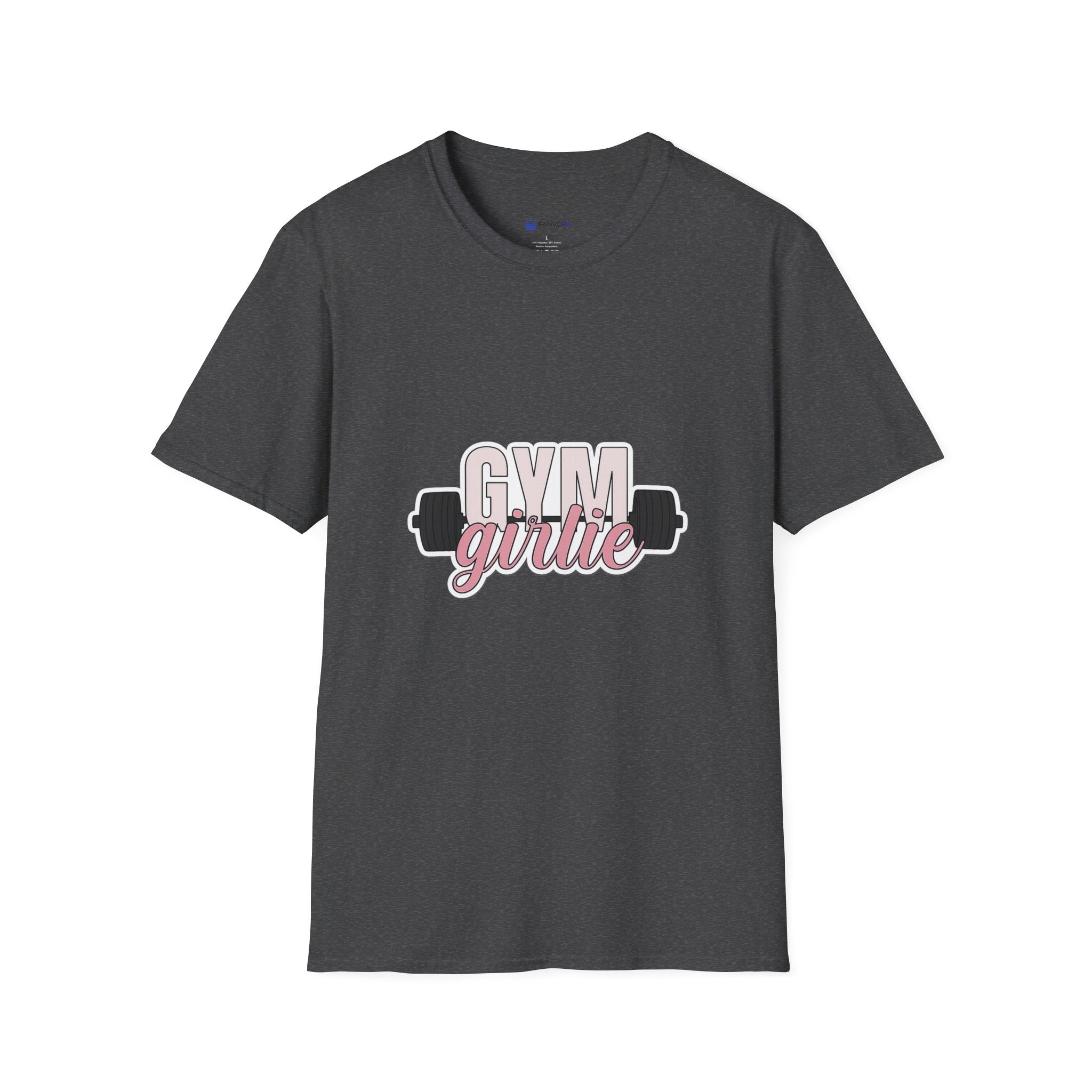 Gym Girlie T-Shirt — Women’s Fitness Tee with Barbell Graphic