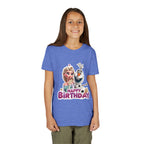 Kids' Birthday Tee - Cute Princess and Snowman "Happy Birthday" Graphic