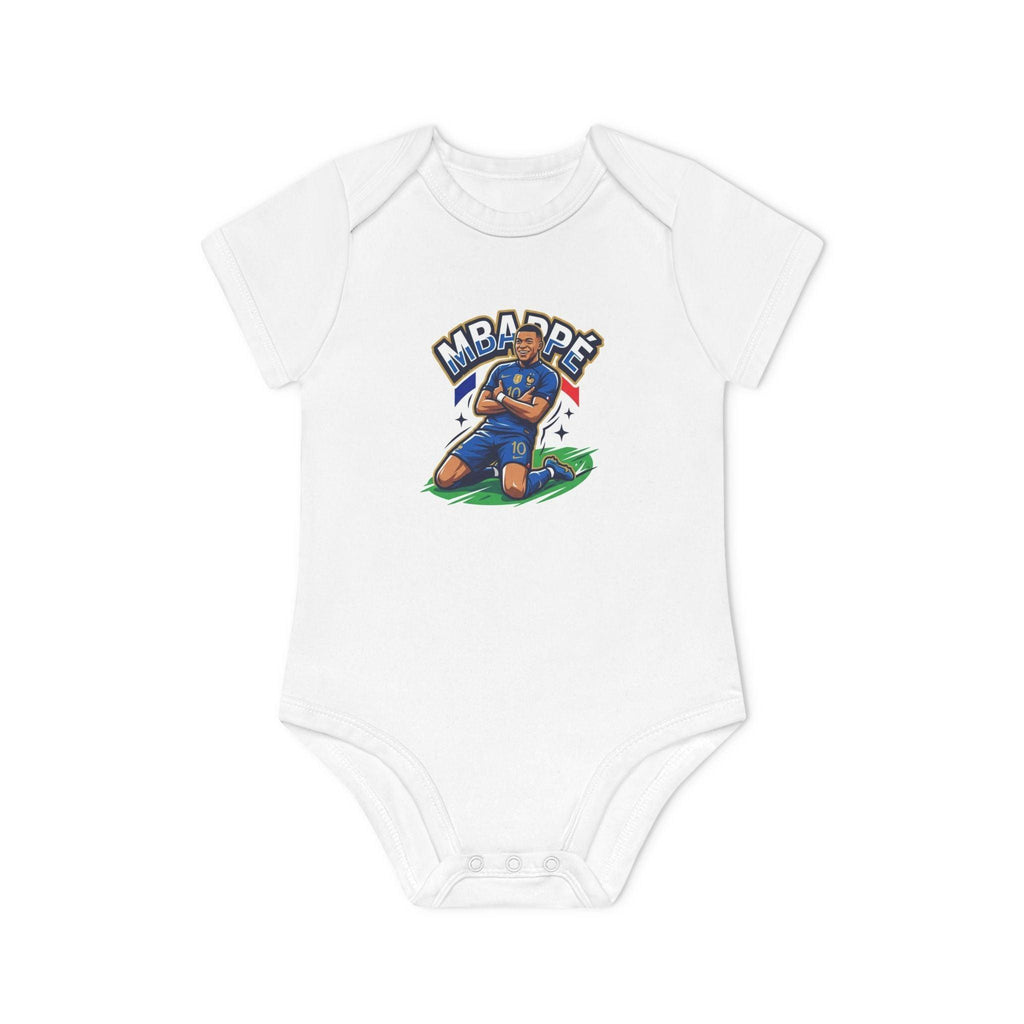 Baby Bodysuit - "France #10 Footballer Rising Star Fan Version" Future Soccer Player & Game Day Energy Organic Baby Onesie.