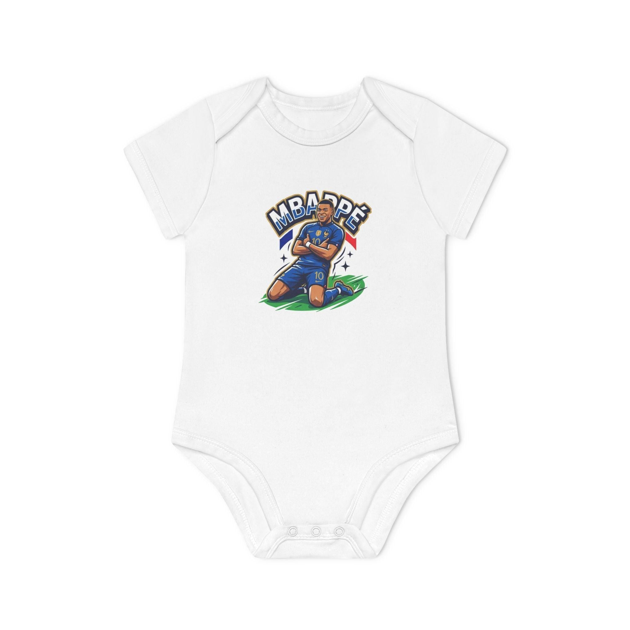 Baby Bodysuit - "France #10 Footballer Rising Star Fan Version" Future Soccer Player & Game Day Energy Organic Baby Onesie.